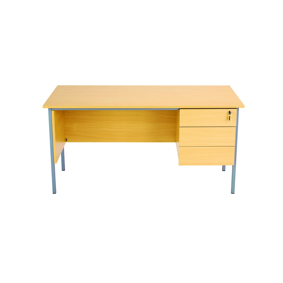 5 Star Modara Rectangular Desk with 3 Drawer Fixed Pedestal 1500x750x730mm Oak KF838378 - Image 4