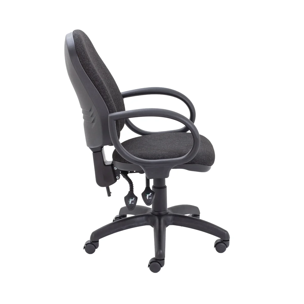 First High Back Operator Chair with Fixed Arms 640x640x985-1175mm Charcoal KF839242 - Image 2