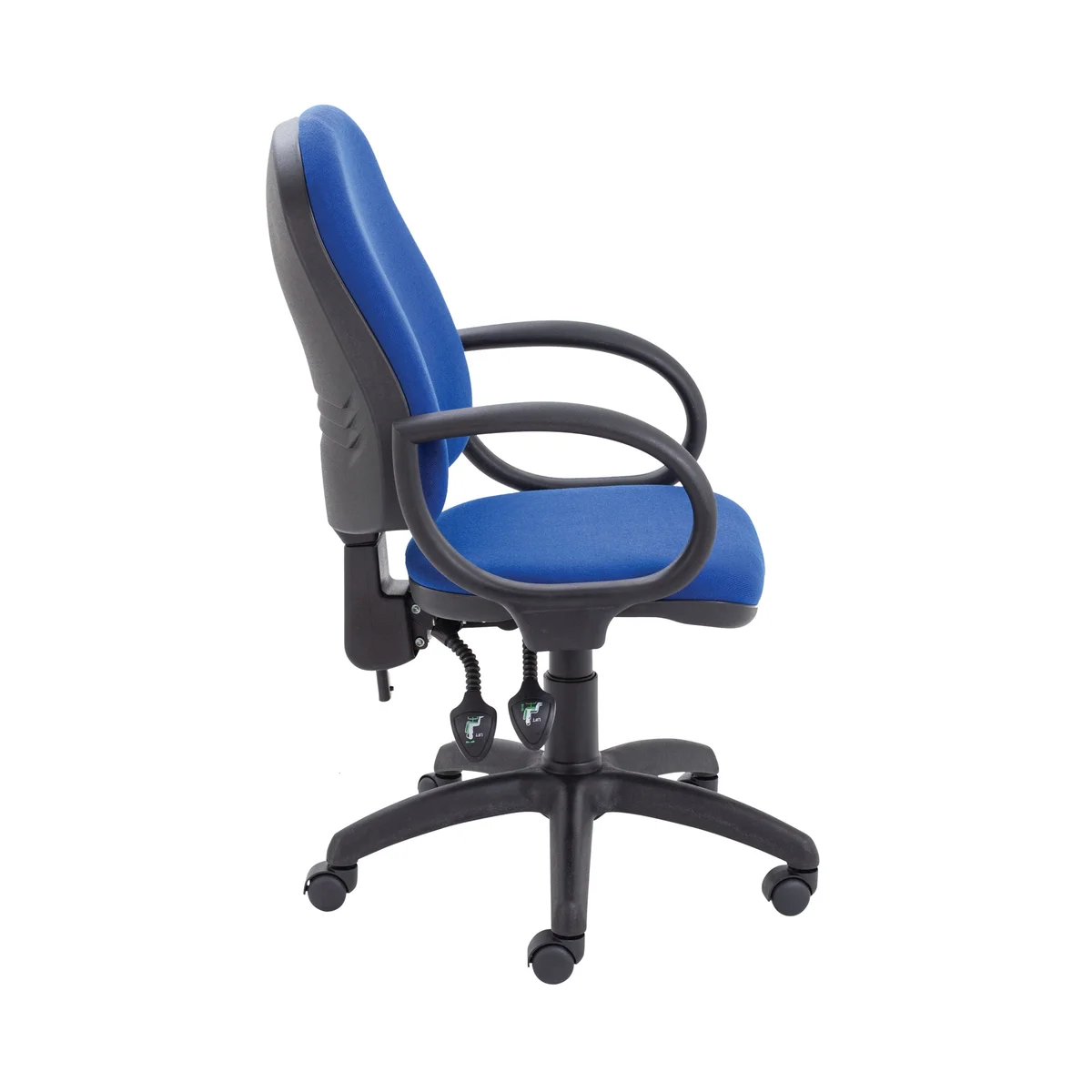 First High Back Operator Chair with Fixed Arms 640x640x985-1175mm Blue KF839243 - Image 2