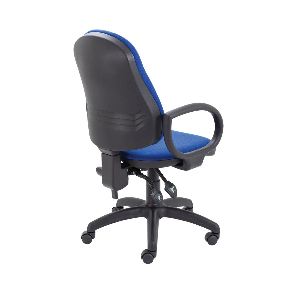 First High Back Operator Chair with Fixed Arms 640x640x985-1175mm Blue KF839243 - Image 3