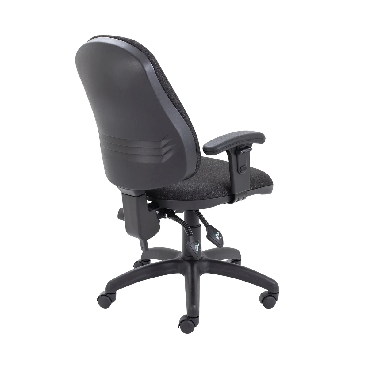 First High Back Operator Chair with T-Adjustable Arms 640x640x985-1175mm Charcoal KF839244 - Image 3