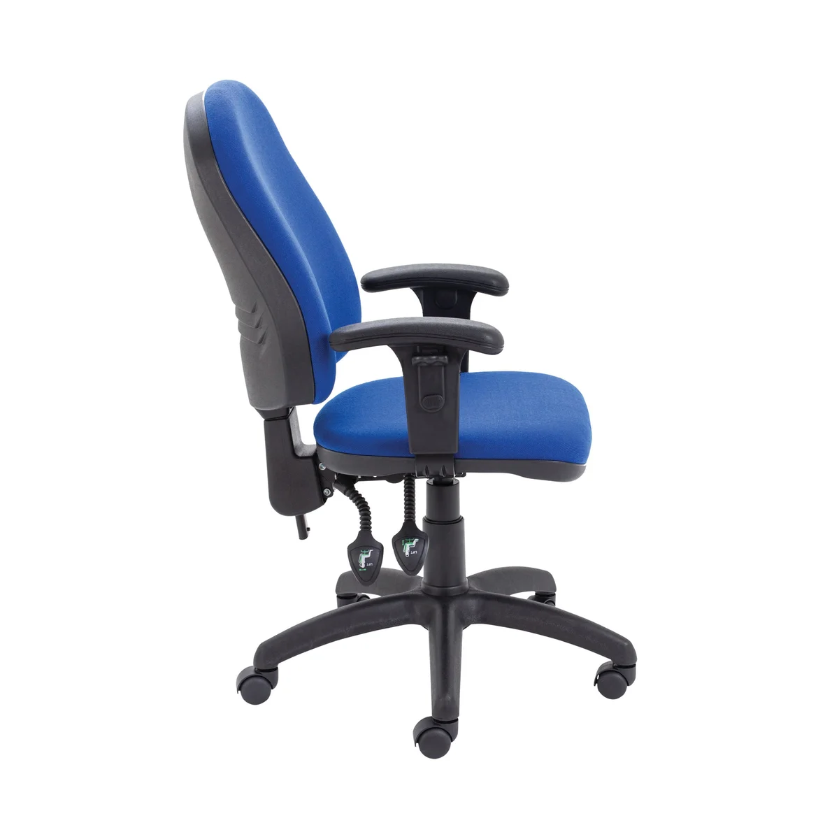 First High Back Operator Chair with T-Adjustable Arms 640x640x985-1175mm Blue KF839245 - Image 2