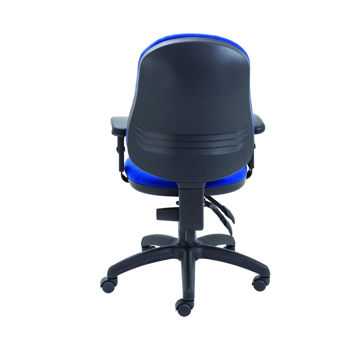 First High Back Operator Chair with T-Adjustable Arms 640x640x985-1175mm Blue KF839245 - Image 4