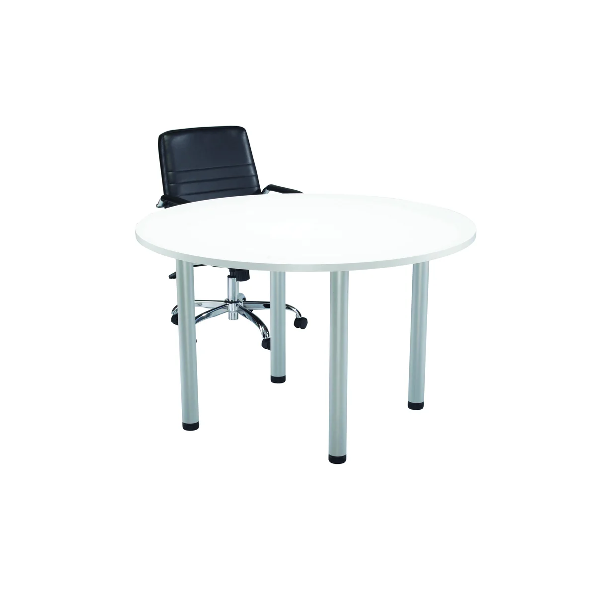 Jemini Circular Meeting Table 1200x1200x730mm White KF840188 - Image 4