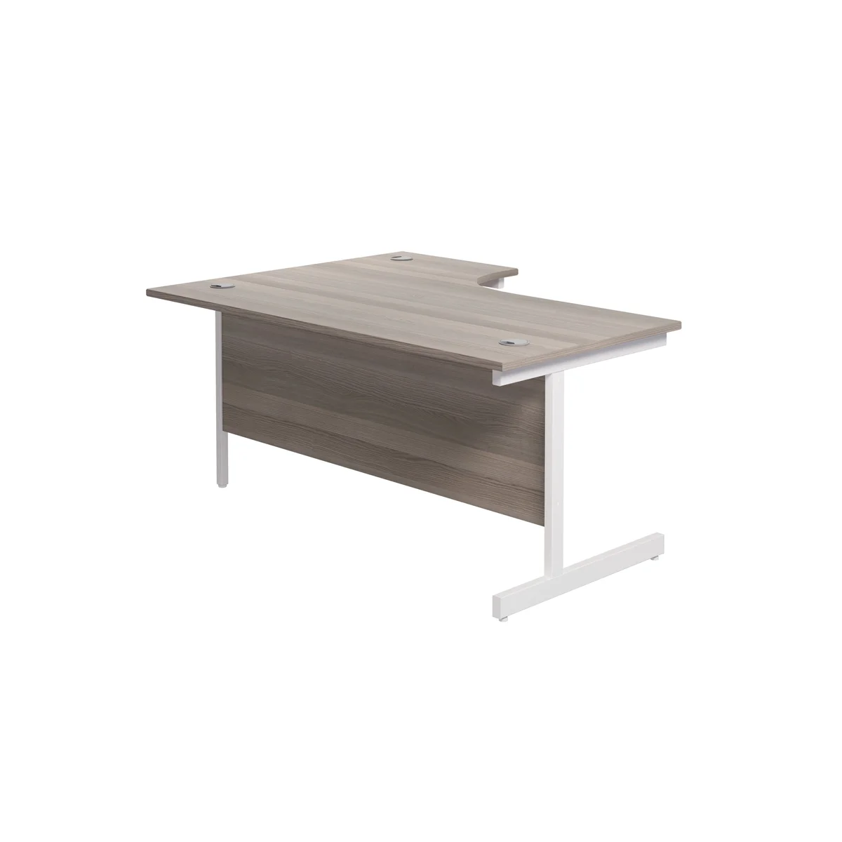 Jemini Radial Right Hand Single Upright Desk 1800x800-1200x730mm Grey Oak/White KF846024 - Image 3