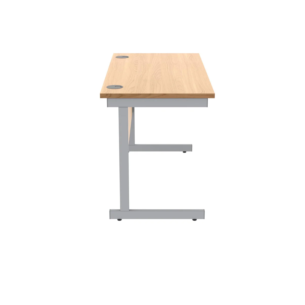 Polaris Rectangular Single Upright Cantilever Desk 1200x600x730mm Norwegian Beech/Silver KF882336 - Image 2