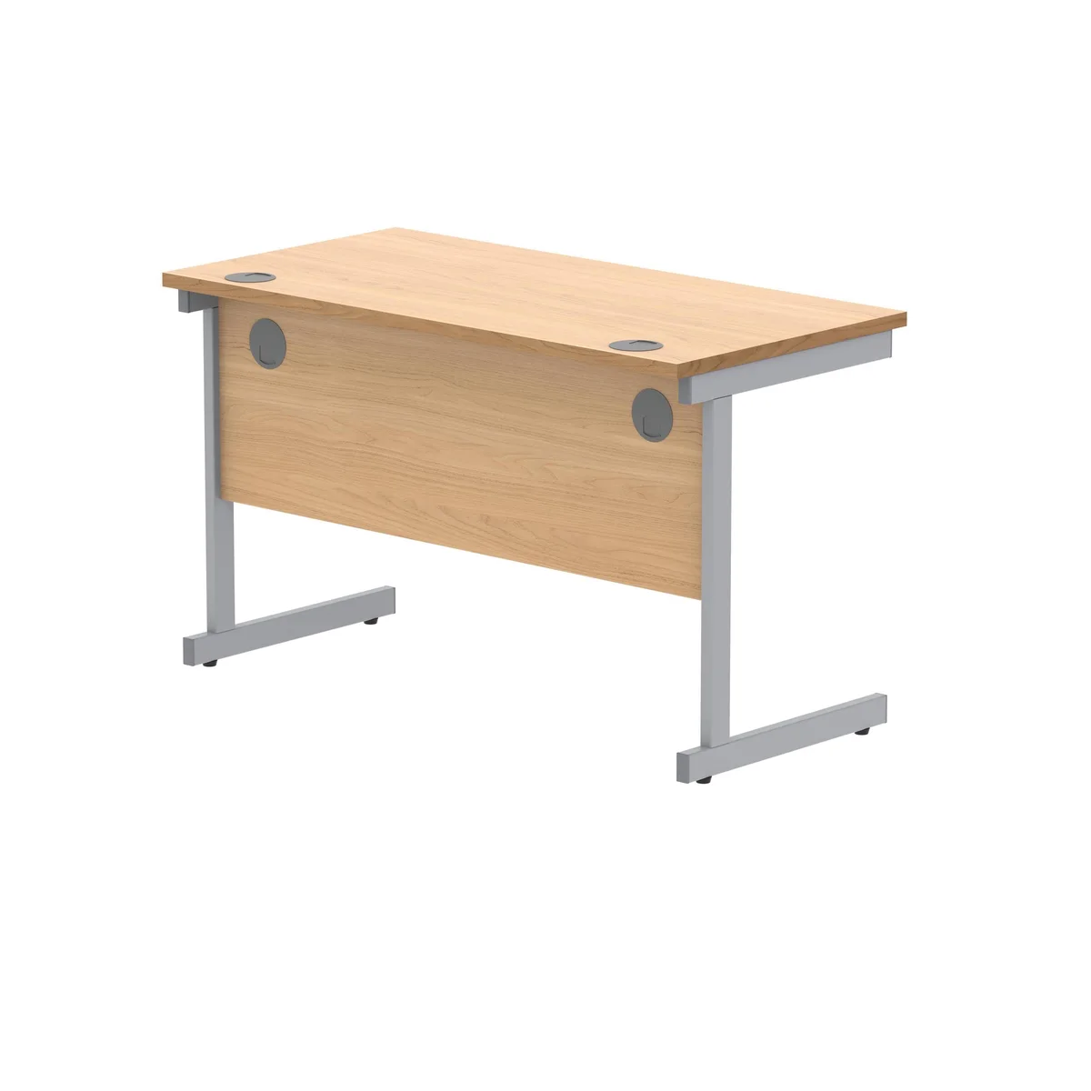 Polaris Rectangular Single Upright Cantilever Desk 1200x600x730mm Norwegian Beech/Silver KF882336 - Image 3