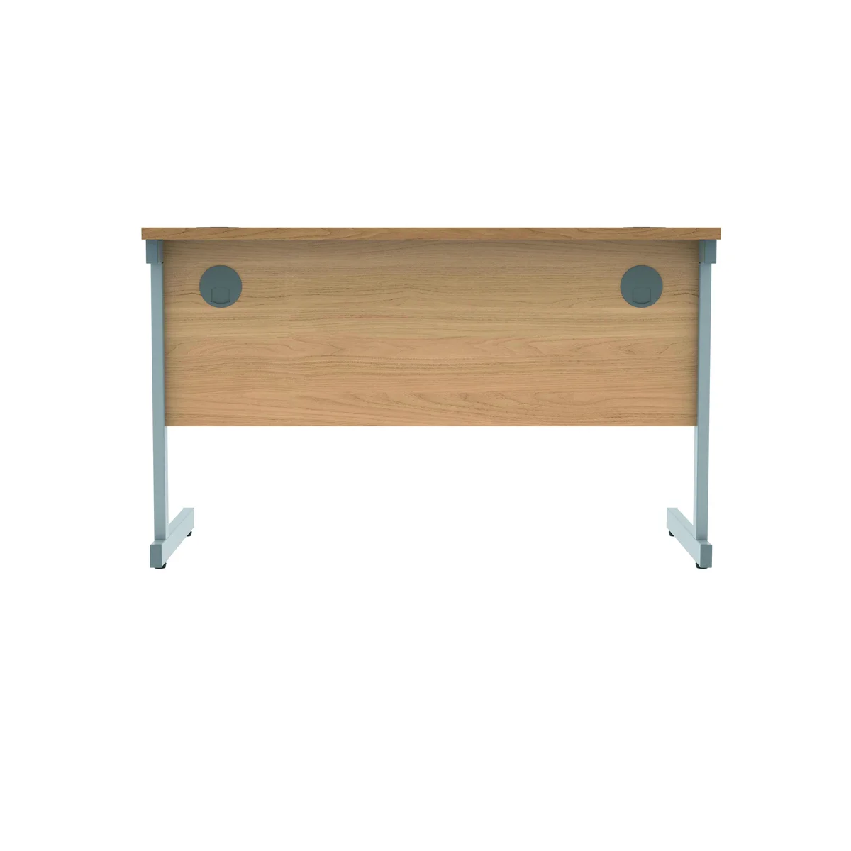 Polaris Rectangular Single Upright Cantilever Desk 1200x600x730mm Norwegian Beech/Silver KF882336 - Image 4