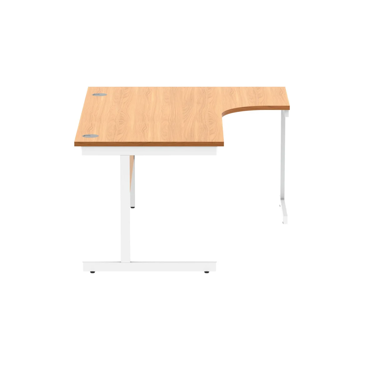 Polaris Right Hand Radial SU Cantilever Desk 1600x1200x730mm Norwegian Beech/White KF882337 - Image 2