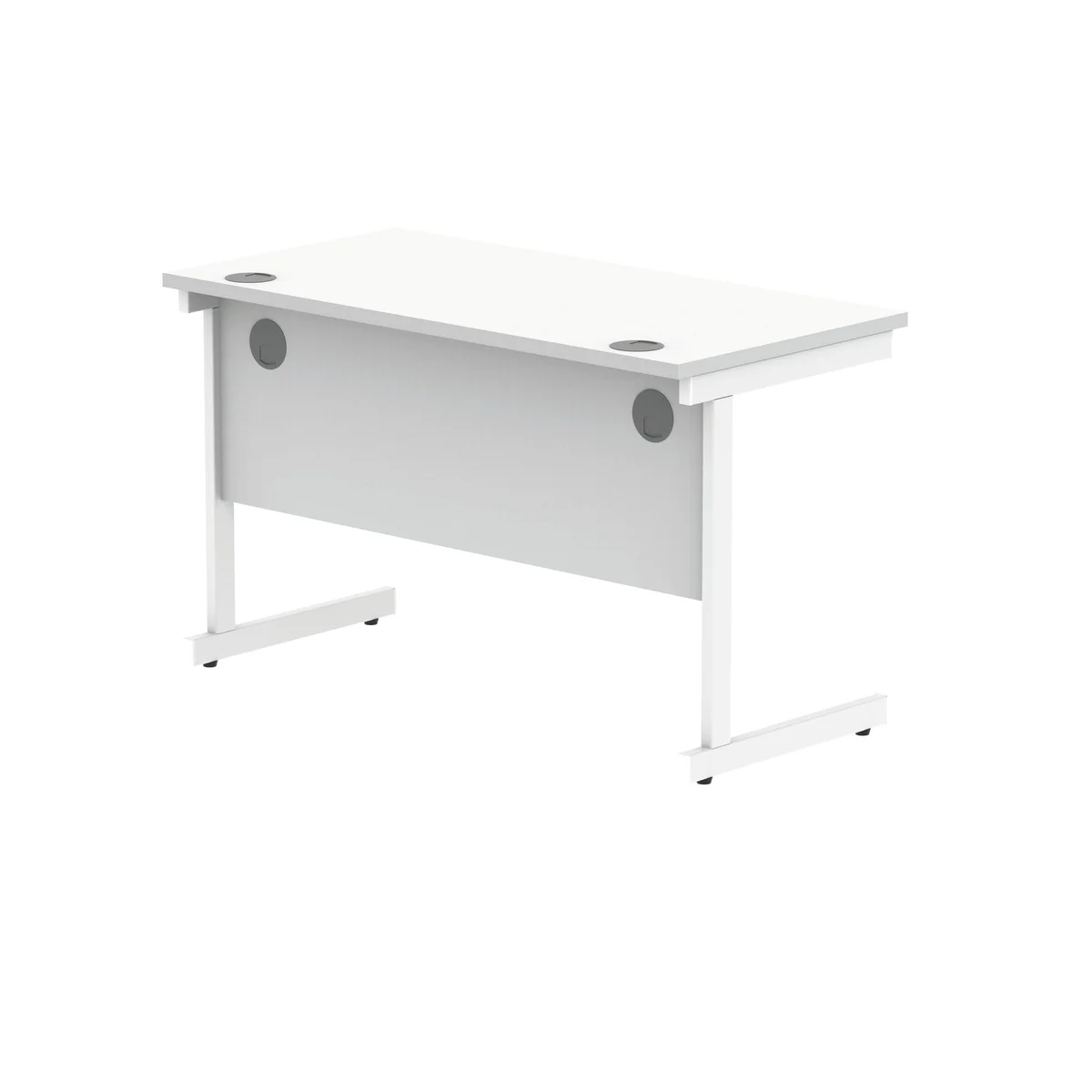 Polaris Rectangular Single Upright Cantilever Desk 1200x600x730mm Arctic White/Arctic White KF882339 - Image 3