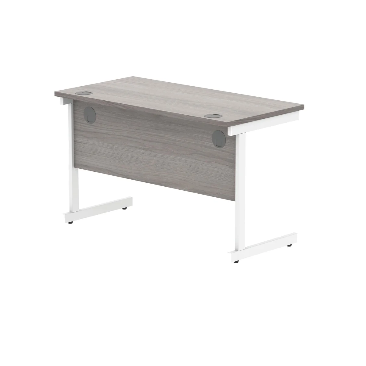 Polaris Rectangular Single Upright Cantilever Desk 1200x600x730mm Alaskan Grey Oak/White KF882343 - Image 3