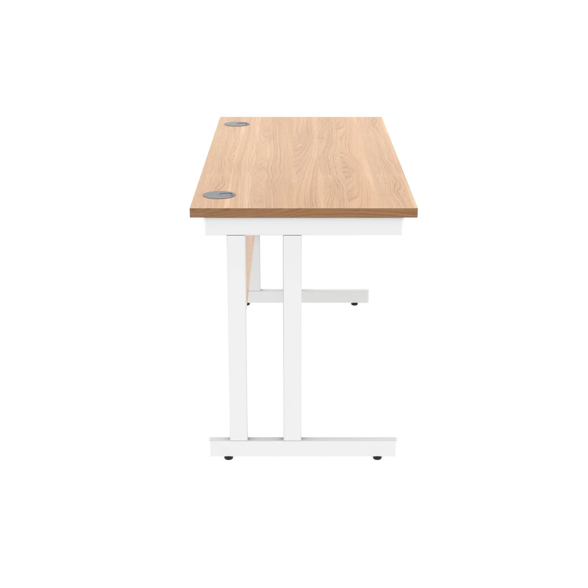 Polaris Rectangular Double Upright Cantilever Desk 1400x600x730mm Norwegian Beech/White KF882345 - Image 2
