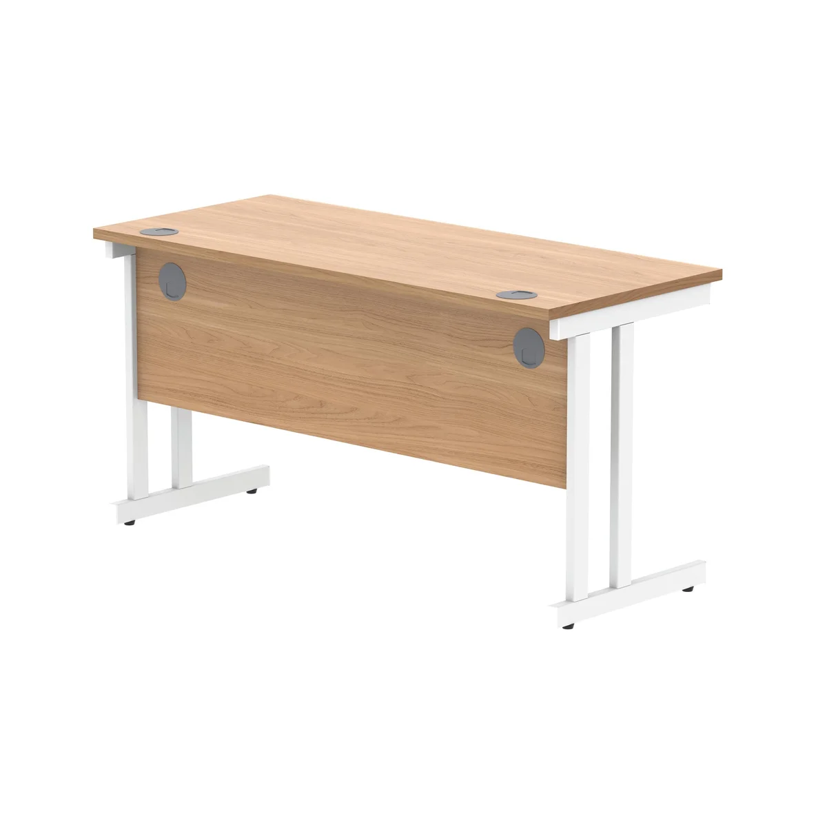 Polaris Rectangular Double Upright Cantilever Desk 1400x600x730mm Norwegian Beech/White KF882345 - Image 3