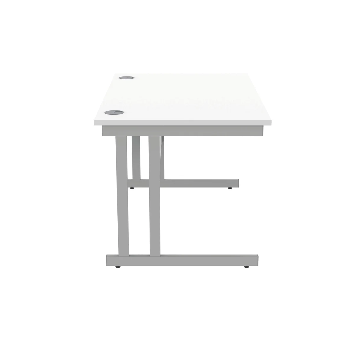 Polaris Rectangular Double Upright Cantilever Desk 1200x800x730mm Arctic White/Silver KF882347 - Image 2