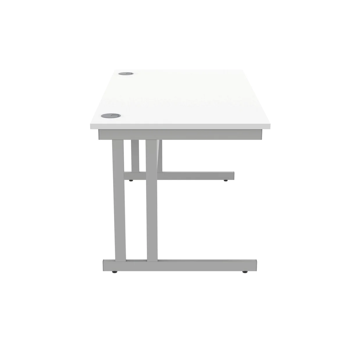 Polaris Rectangular Double Upright Cantilever Desk 1400x800x730mm Arctic White/Silver KF882348 - Image 2
