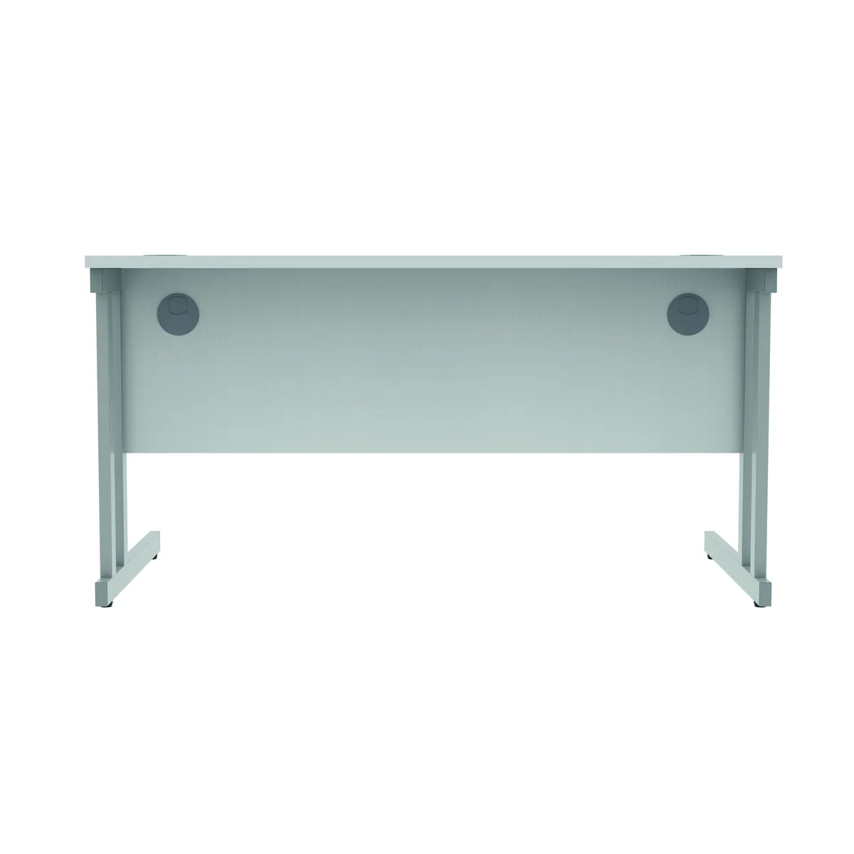 Polaris Rectangular Double Upright Cantilever Desk 1400x800x730mm Arctic White/Silver KF882348 - Image 4