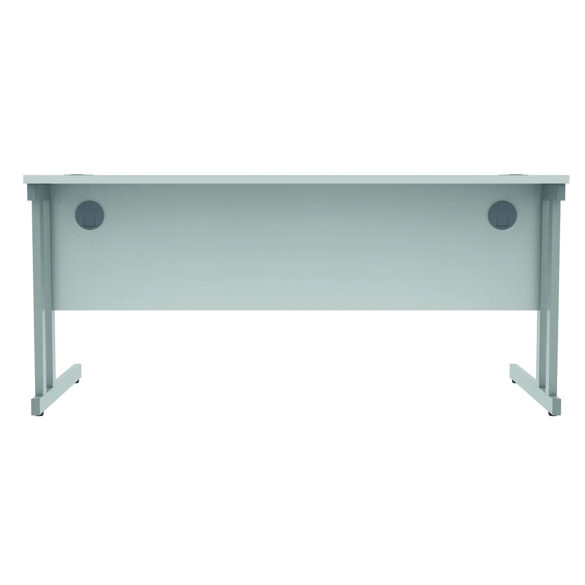 Polaris Rectangular Double Upright Cantilever Desk 1600x800x730mm Arctic White/Silver KF882349 - Image 4