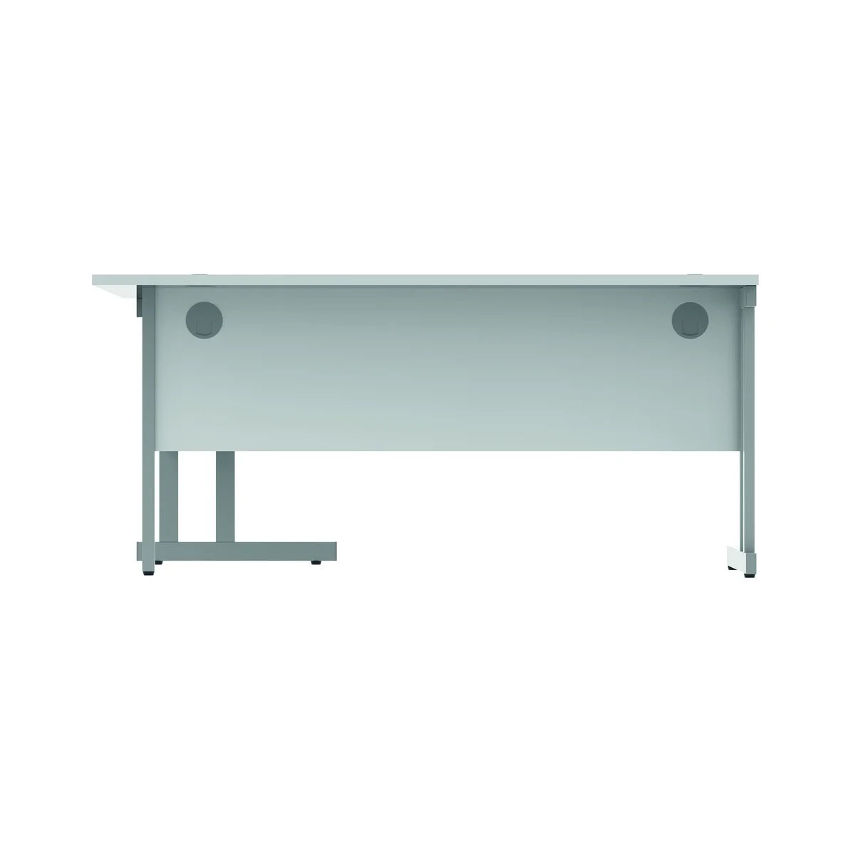 Polaris Right Hand Radial DU Cantilever Desk 1600x1200x730mm Arctic White/Silver KF882351 - Image 4