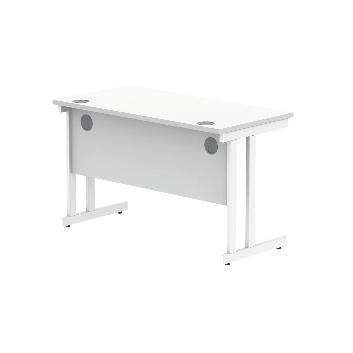 Polaris Rectangular Double Upright Cantilever Desk 1200x600x730mm Arctic White/White KF882352 - Image 3