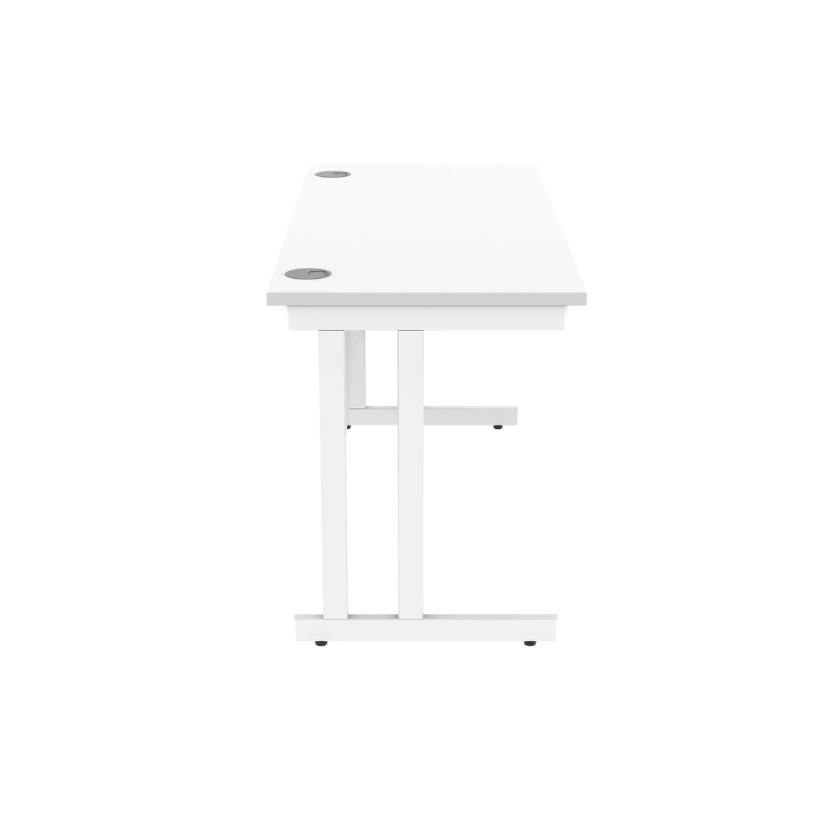 Polaris Rectangular Double Upright Cantilever Desk 1400x600x730mm Arctic White/White KF882353 - Image 2