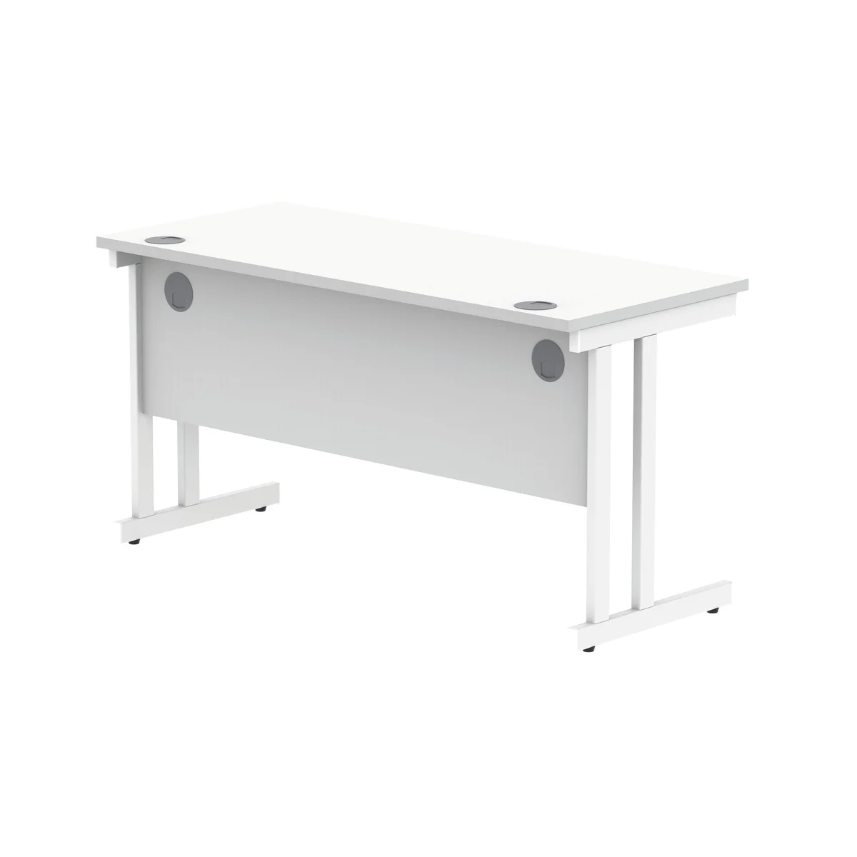 Polaris Rectangular Double Upright Cantilever Desk 1400x600x730mm Arctic White/White KF882353 - Image 3