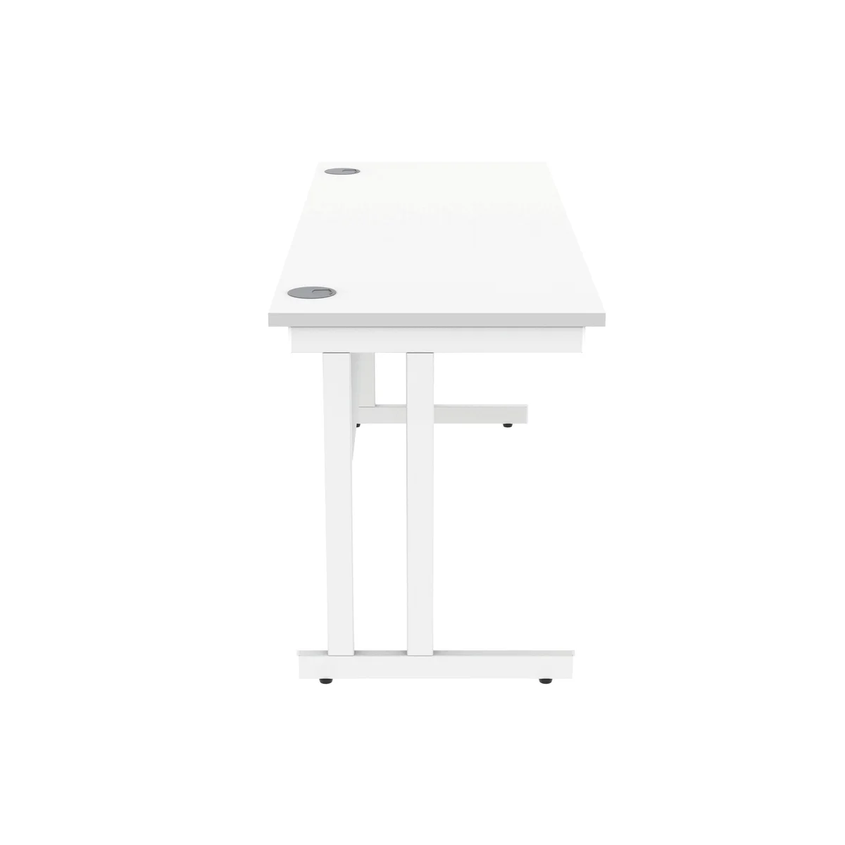 Polaris Rectangular Double Upright Cantilever Desk 1600x600x730mm Arctic White/White KF882354 - Image 2