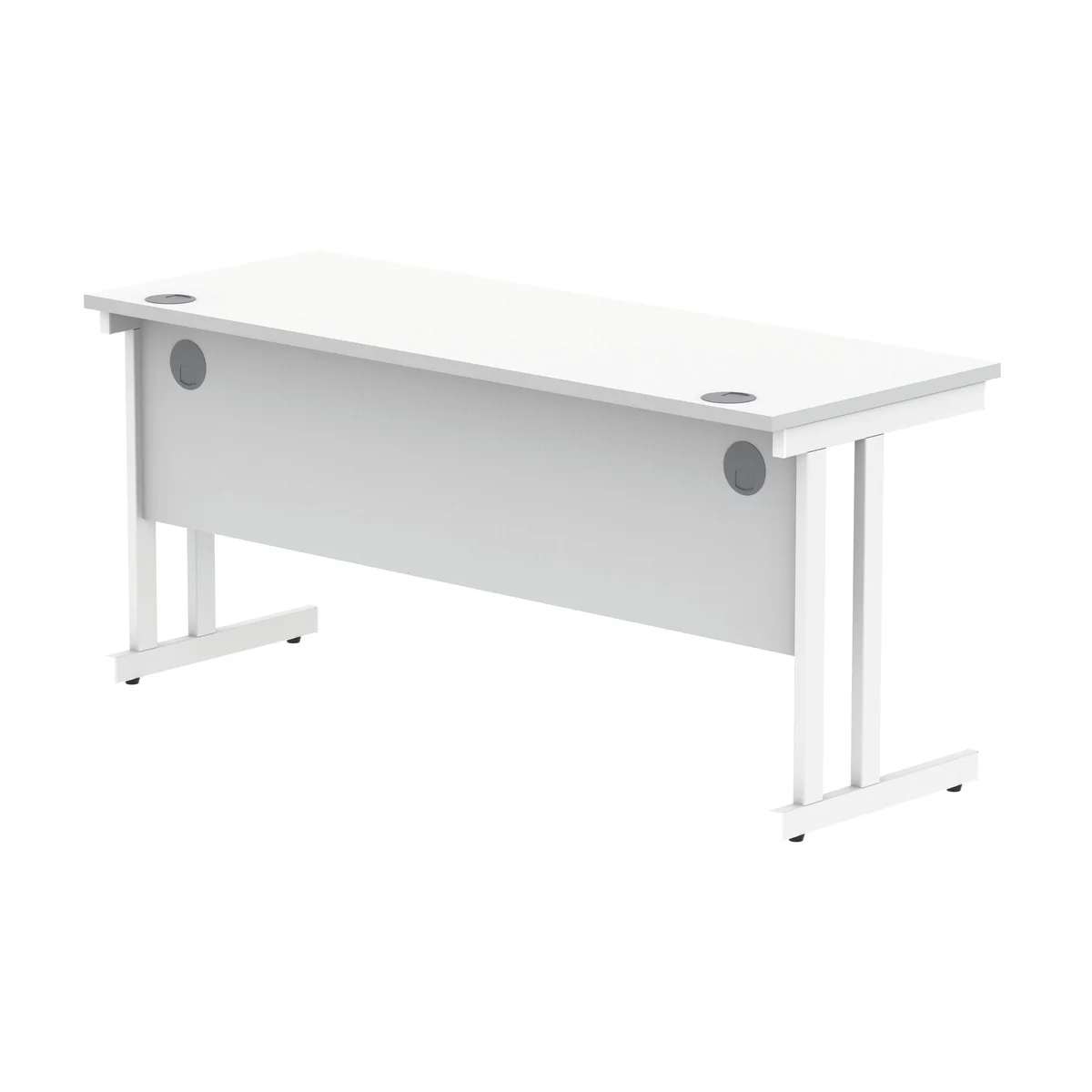 Polaris Rectangular Double Upright Cantilever Desk 1600x600x730mm Arctic White/White KF882354 - Image 3