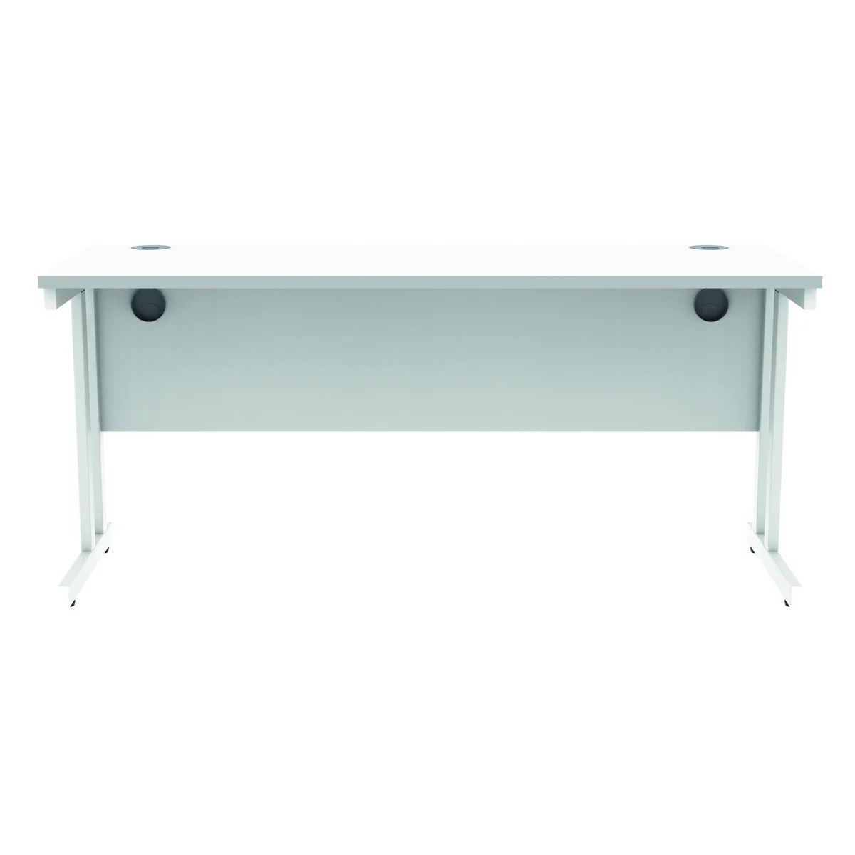 Polaris Rectangular Double Upright Cantilever Desk 1600x600x730mm Arctic White/White KF882354 - Image 4