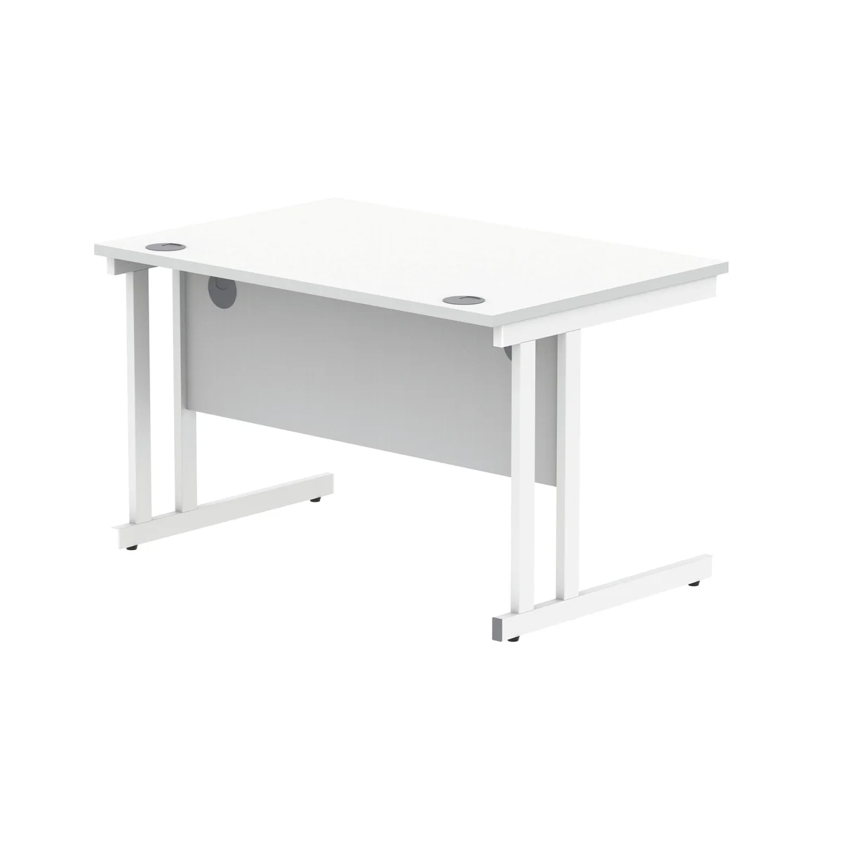 Polaris Rectangular Double Upright Cantilever Desk 1200x800x730mm Arctic White/White KF882355 - Image 3
