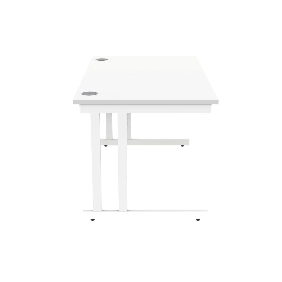 Polaris Rectangular Double Upright Cantilever Desk 1400x800x730mm Arctic White/White KF882356 - Image 2