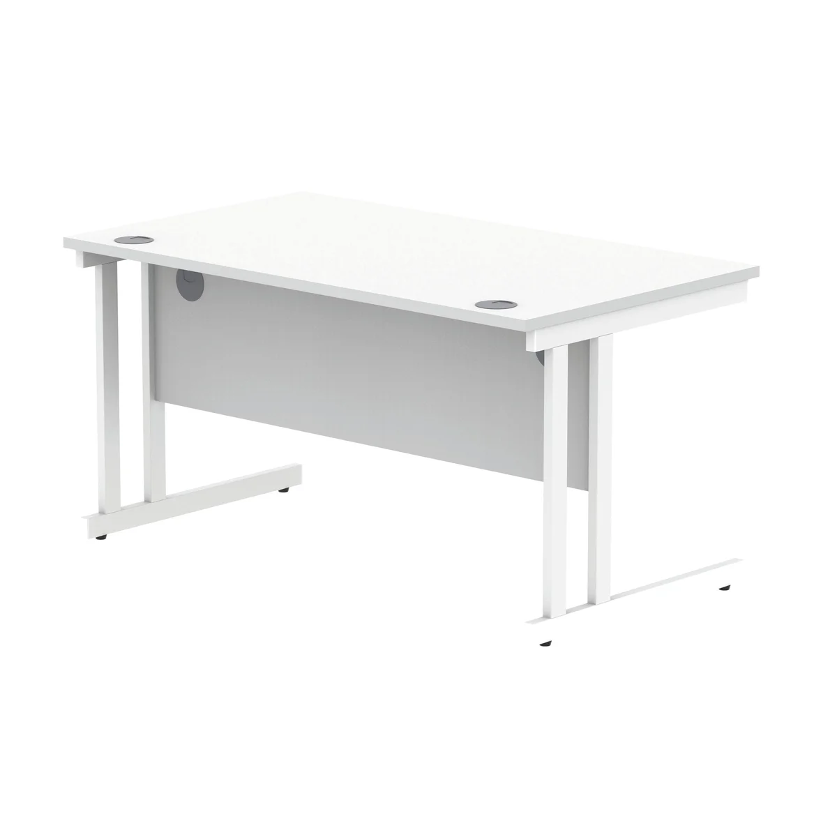 Polaris Rectangular Double Upright Cantilever Desk 1400x800x730mm Arctic White/White KF882356 - Image 3