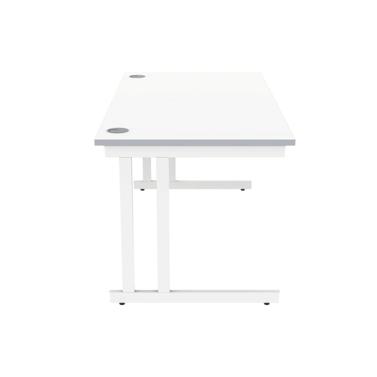 Polaris Rectangular Double Upright Cantilever Desk 1600x800x730mm Arctic White/White KF882357 - Image 2