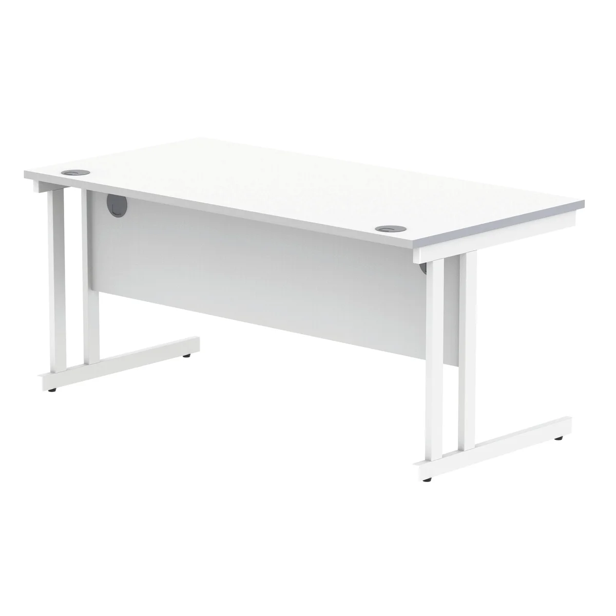 Polaris Rectangular Double Upright Cantilever Desk 1600x800x730mm Arctic White/White KF882357 - Image 3
