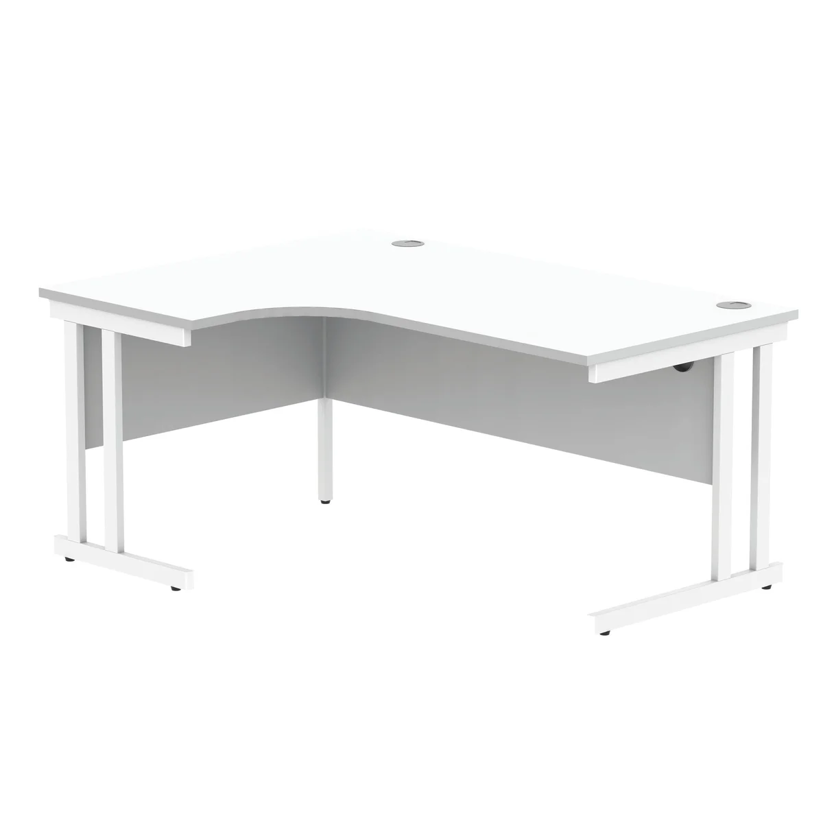 Polaris Left Hand Radial DU Cantilever Desk 1600x1200x730mm Arctic White/White KF882358