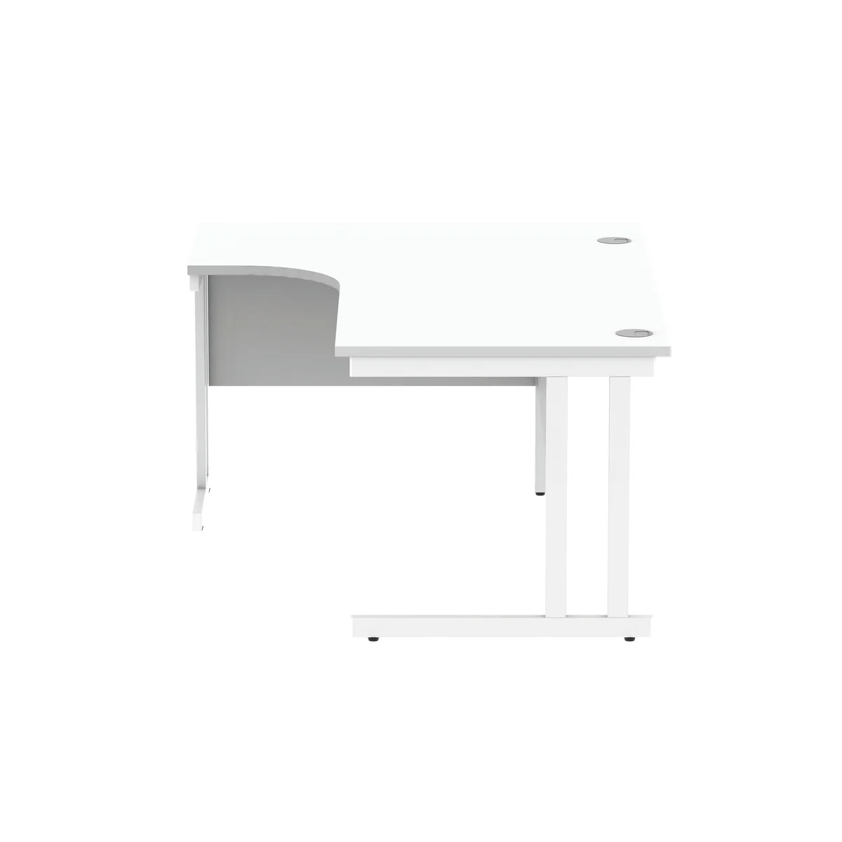 Polaris Left Hand Radial DU Cantilever Desk 1600x1200x730mm Arctic White/White KF882358 - Image 2