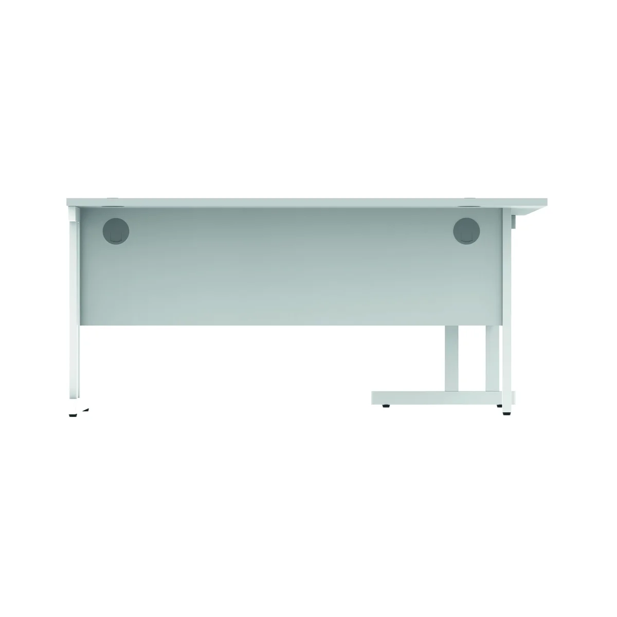 Polaris Left Hand Radial DU Cantilever Desk 1600x1200x730mm Arctic White/White KF882358 - Image 4