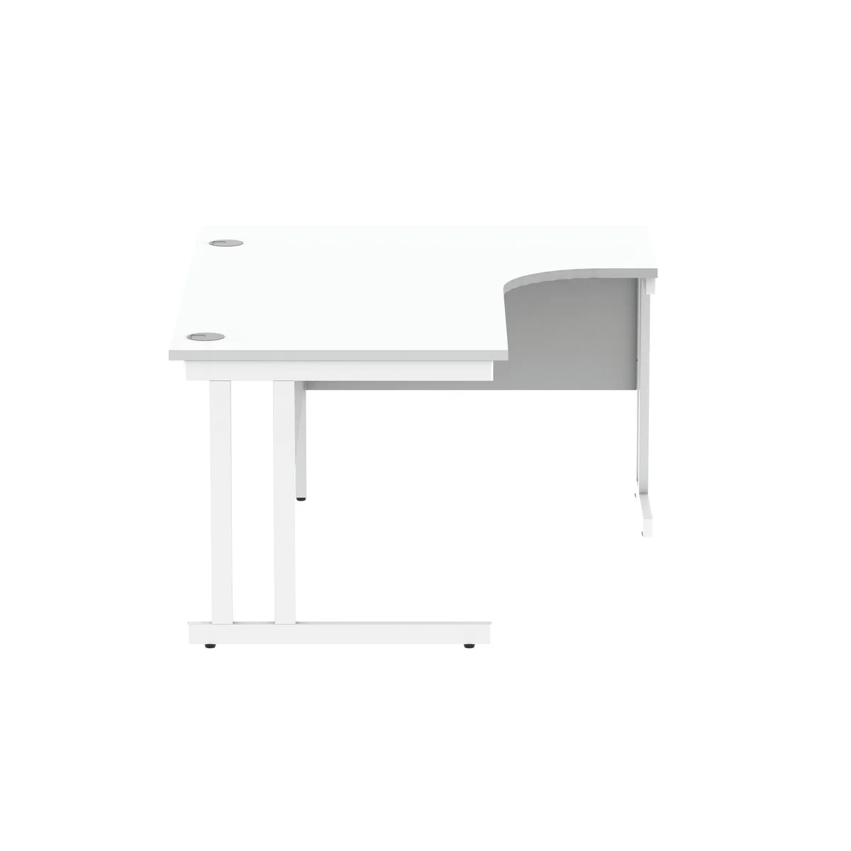 Polaris Right Hand Radial DU Cantilever Desk 1600x1200x730mm Arctic White/White KF882359 - Image 2