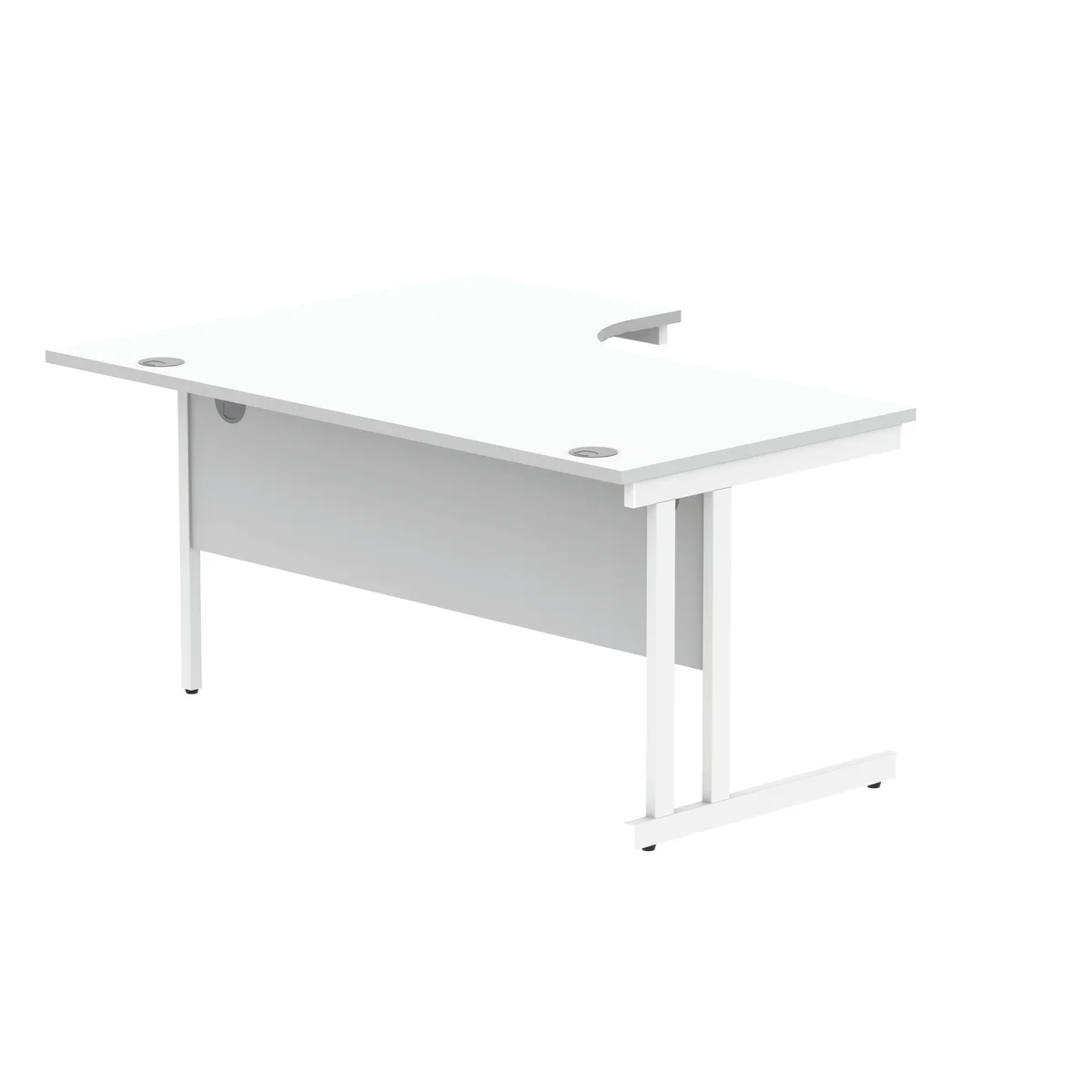 Polaris Right Hand Radial DU Cantilever Desk 1600x1200x730mm Arctic White/White KF882359 - Image 3