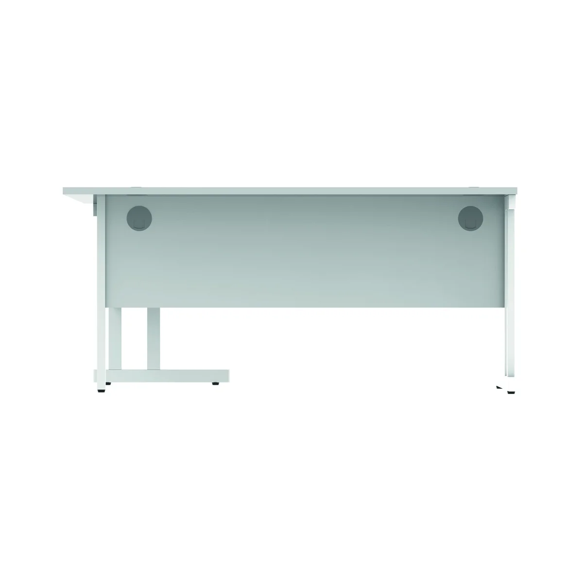 Polaris Right Hand Radial DU Cantilever Desk 1600x1200x730mm Arctic White/White KF882359 - Image 4