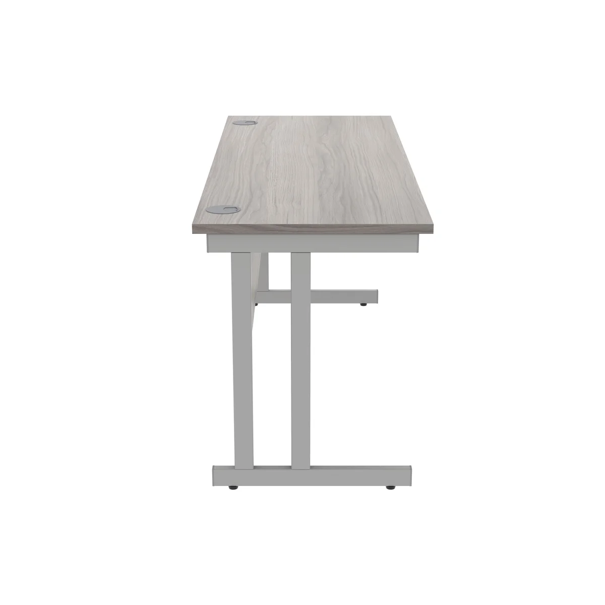 Polaris Rectangular Double Upright Cantilever Desk 1600x600x730mm Alaskan Grey Oak/Silver KF882362 - Image 2