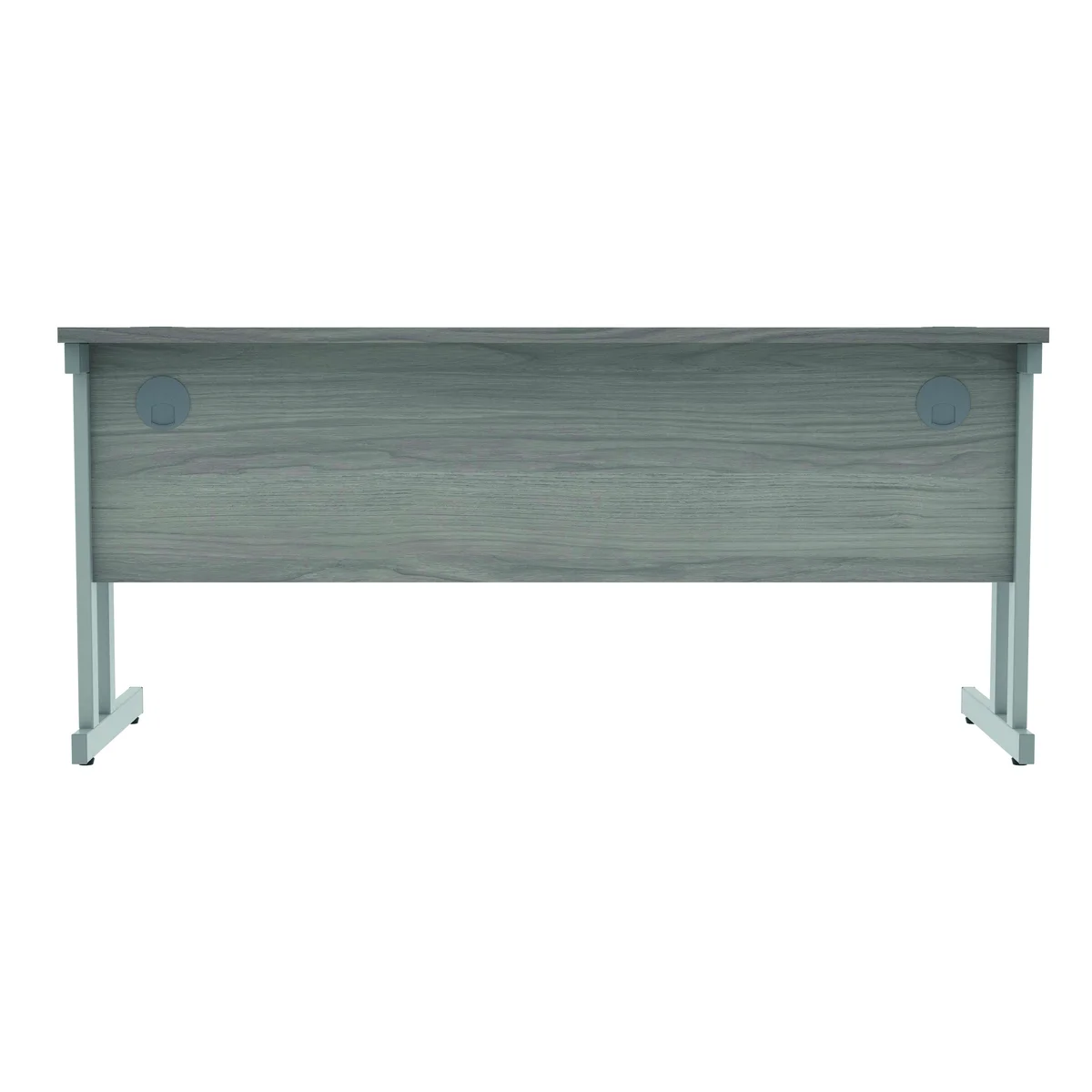 Polaris Rectangular Double Upright Cantilever Desk 1600x600x730mm Alaskan Grey Oak/Silver KF882362 - Image 4