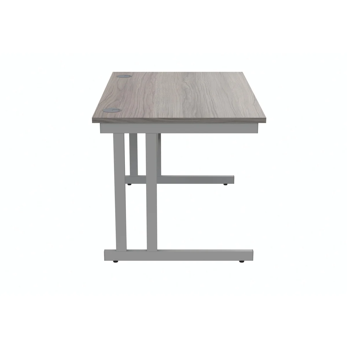 Polaris Rectangular Double Upright Cantilever Desk 1200x800x730mm Alaskan Grey Oak/Silver KF882363 - Image 2