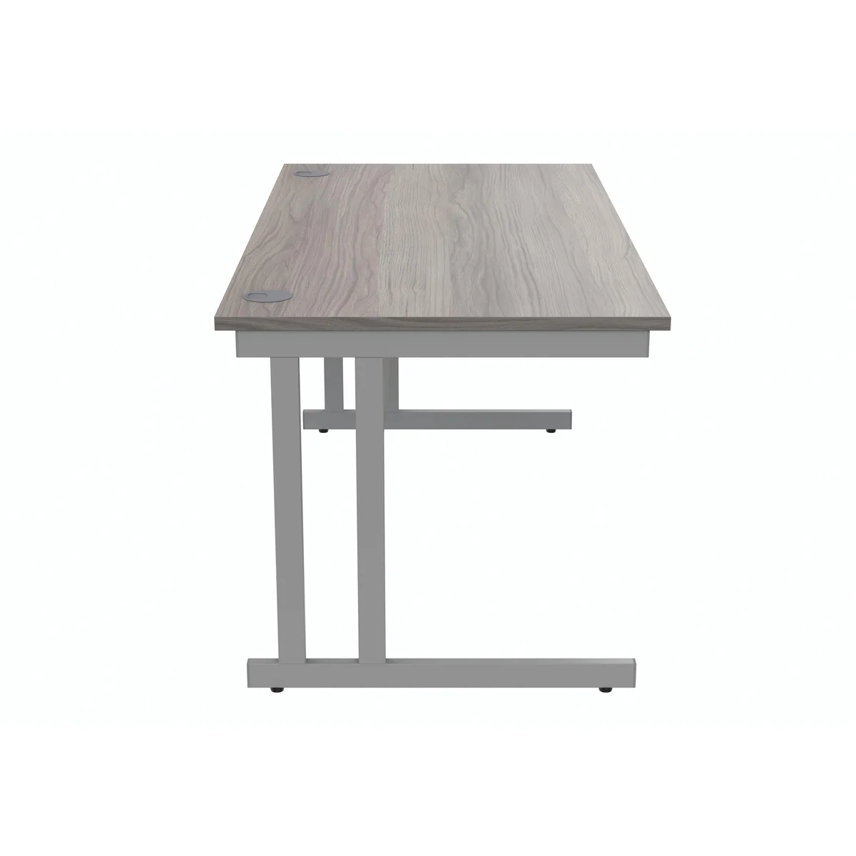 Polaris Rectangular Double Upright Cantilever Desk 1600x800x730mm Alaskan Grey Oak/Silver KF882365 - Image 2