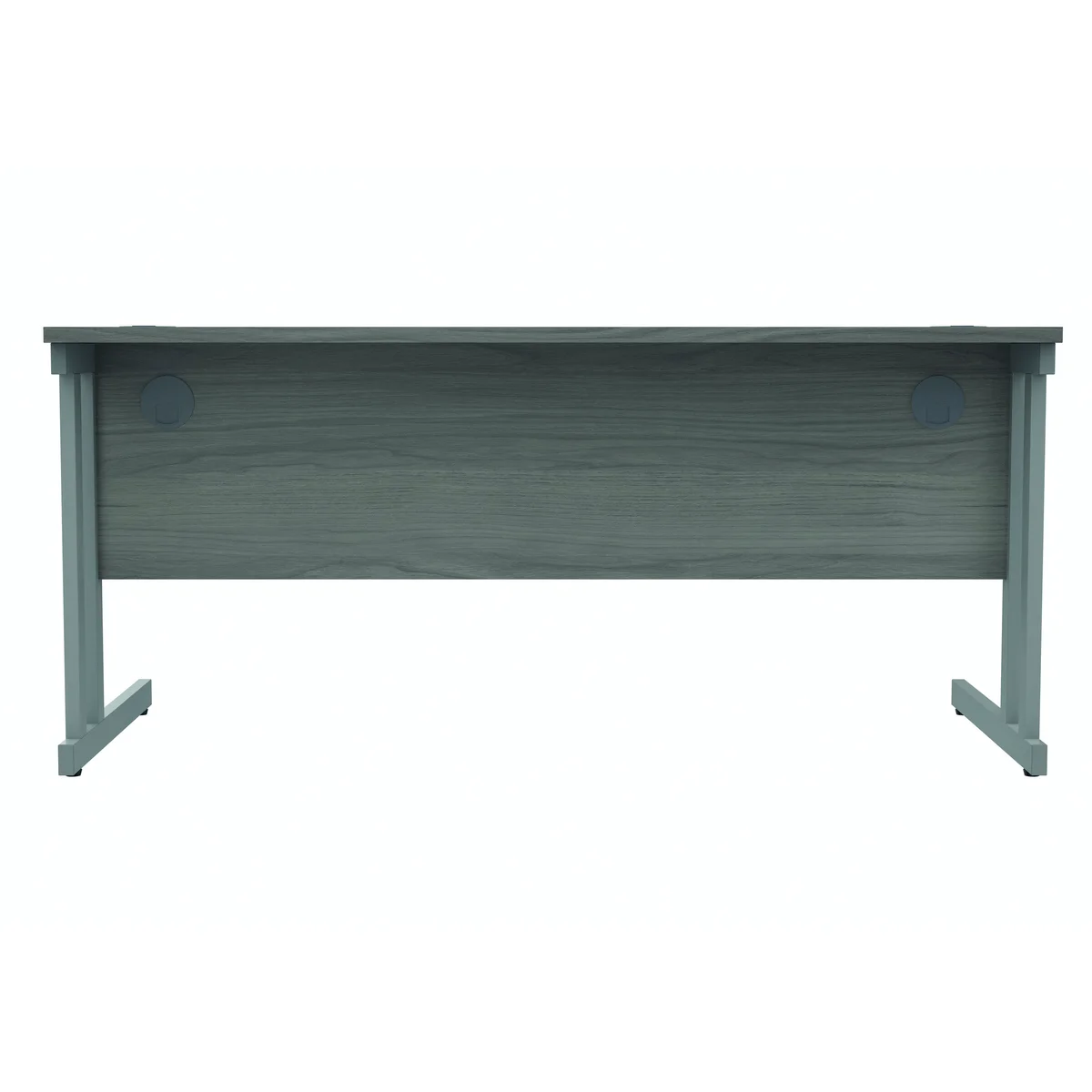 Polaris Rectangular Double Upright Cantilever Desk 1600x800x730mm Alaskan Grey Oak/Silver KF882365 - Image 4
