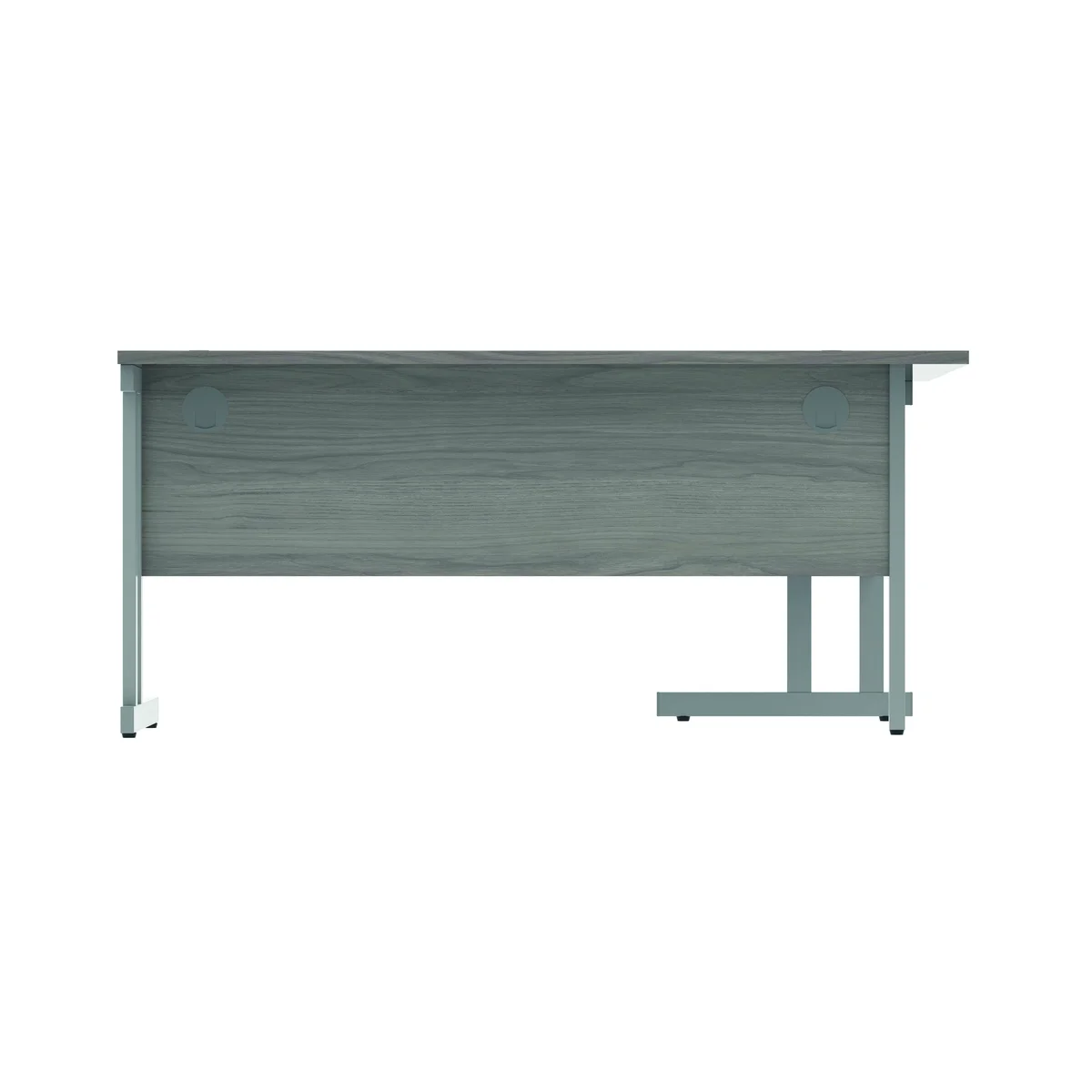 Polaris Left Hand Radial DU Cantilever Desk 1600x1200x730mm Alaskan Grey Oak/Silver KF882366 - Image 4