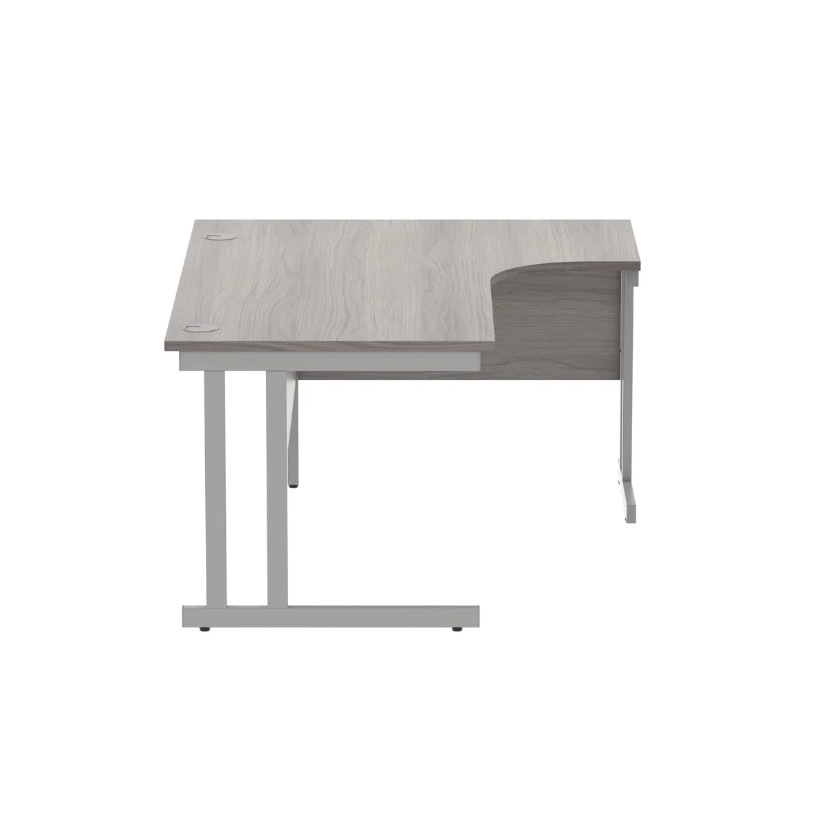 Polaris Right Hand Radial DU Cantilever Desk 1600x1200x730mm Alaskan Grey Oak/Silver KF882367 - Image 2