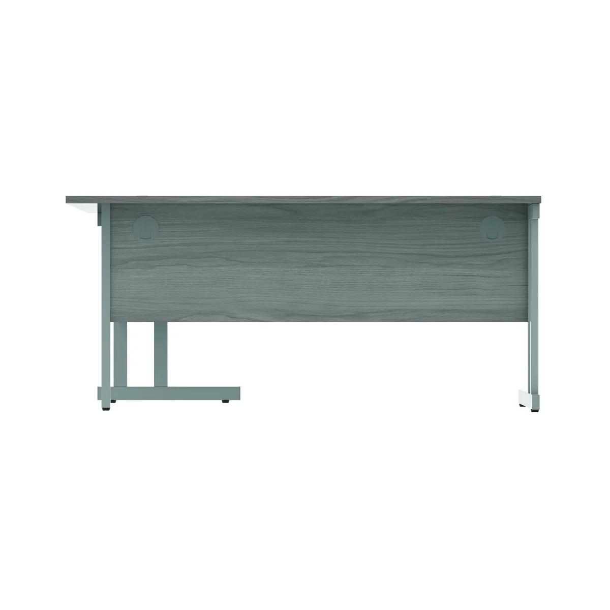 Polaris Right Hand Radial DU Cantilever Desk 1600x1200x730mm Alaskan Grey Oak/Silver KF882367 - Image 4