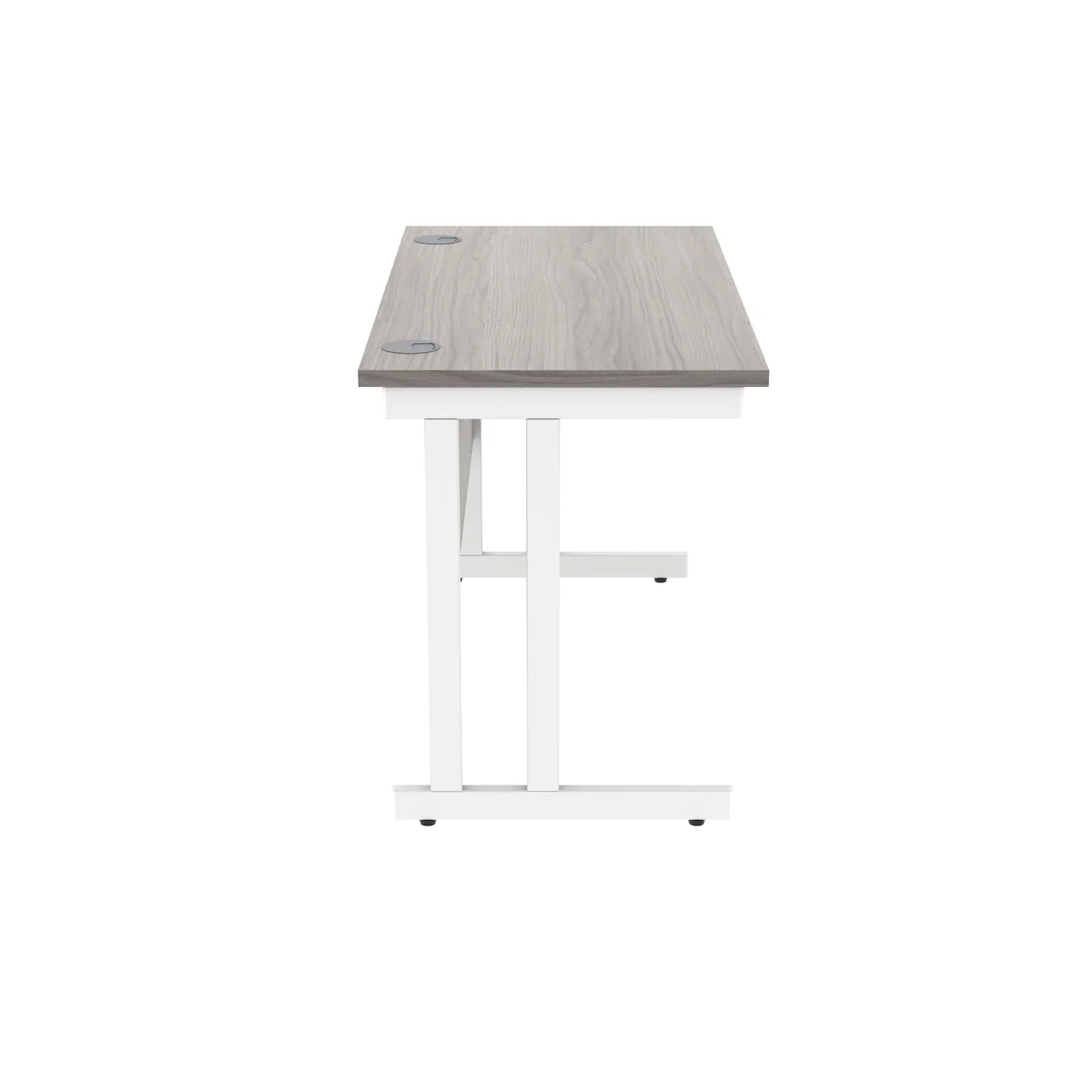 Polaris Rectangular Double Upright Cantilever Desk 1200x600x730mm Alaskan Grey Oak/White KF882368 - Image 2