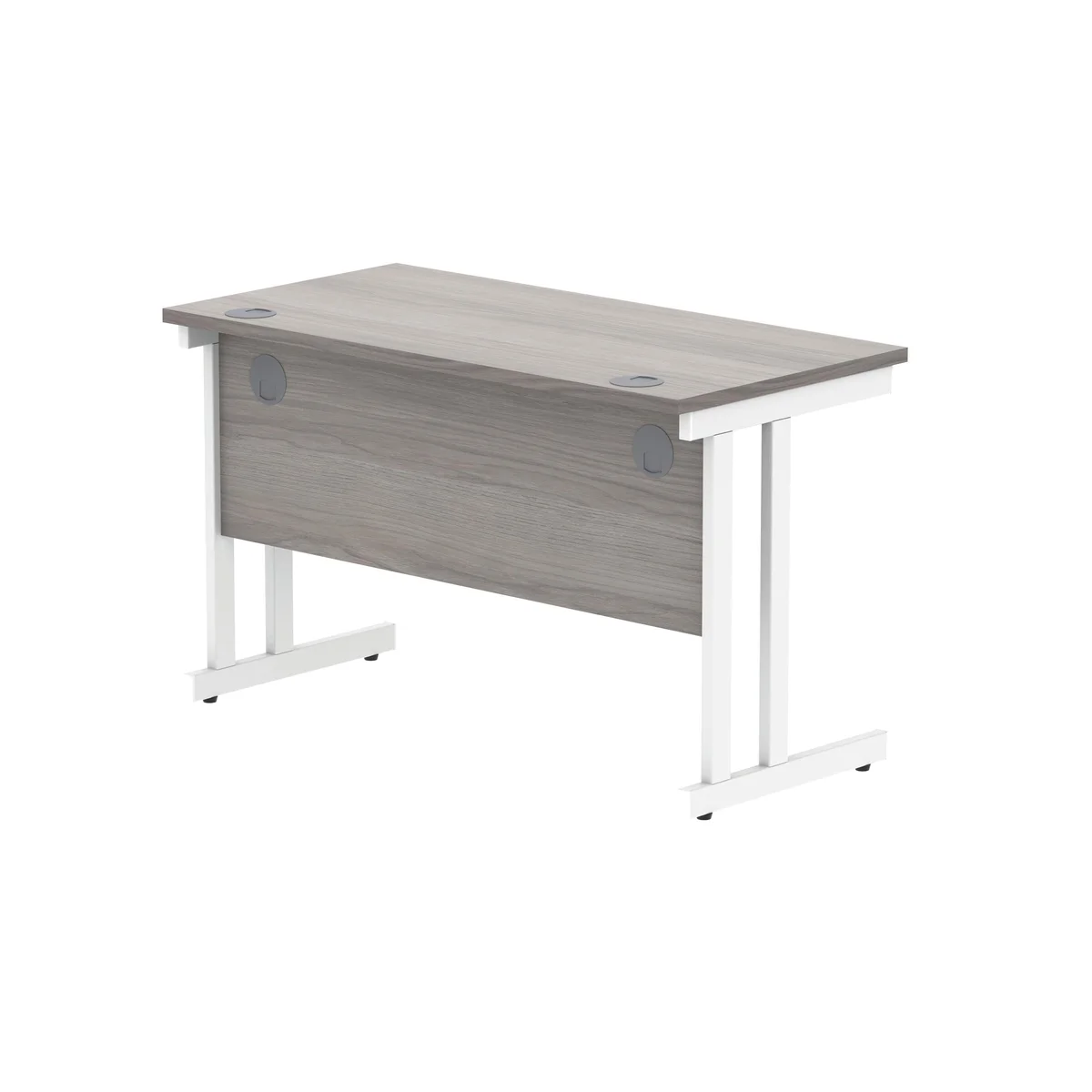 Polaris Rectangular Double Upright Cantilever Desk 1200x600x730mm Alaskan Grey Oak/White KF882368 - Image 3