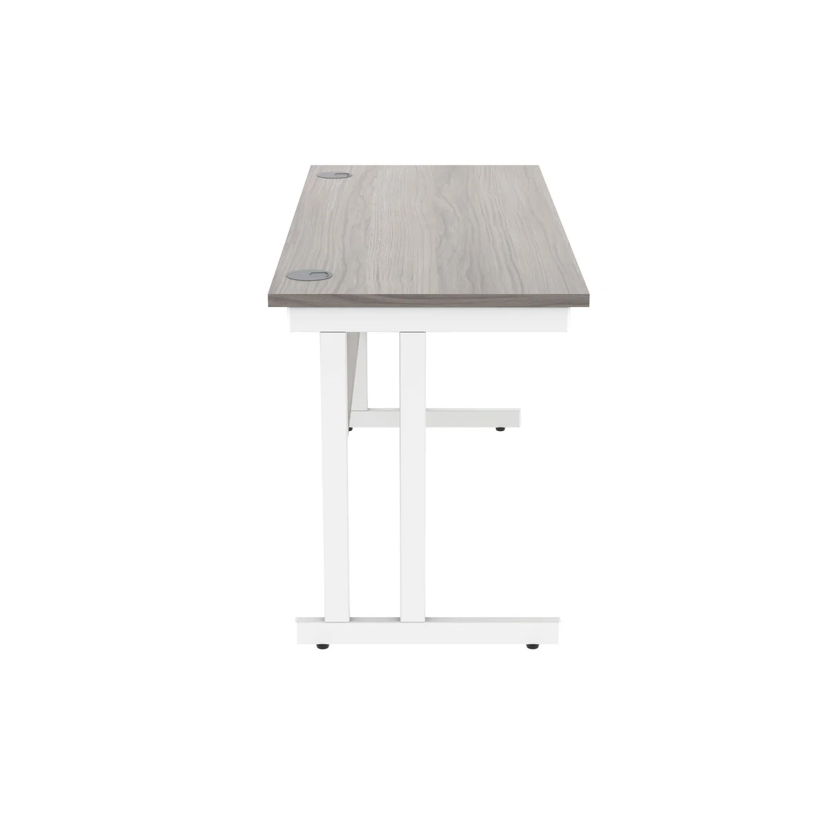 Polaris Rectangular Double Upright Cantilever Desk 1400x600x730mm Alaskan Grey Oak/White KF882369 - Image 2